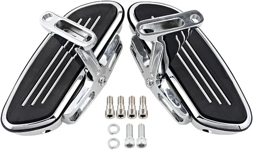 Vista 9 de Tablas de suelo traseras negras y soporte de montaje compatibles con Harley Motorcycle Road King Street Tri Electra Glide 93-18 Negro