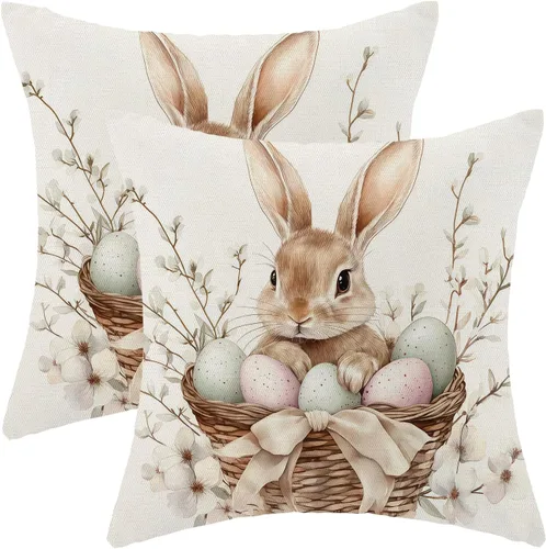 Vista 10 de Juego de 2 fundas de almohada de Halloween de 16 x 16 pulgadas, fundas de almohada de murciélagos negros y crema, fundas de cojín decorativas