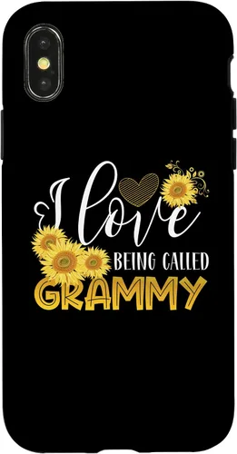 Vista 4 de Funda para iPhone 15 con texto en inglés "I Love Being Called Grammy Sunflower Lover Family Party Case