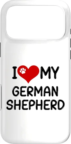 Vista 22 de I Love My German Shepherd Pet Dog Breed Retro Heart Case for iPhone 17