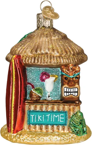 Vista 6 de Old World Christmas Happy Place Adorno de vidrio soplado para árbol de Navidad, decoración navideña artesanal, colección de playa