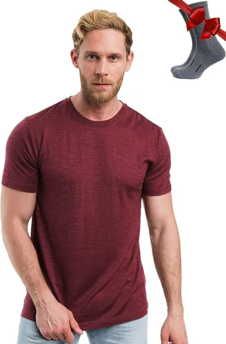 Vista 22 de Camiseta 100% de lana merino para hombre - Camiseta interior de capa base Tinta negra