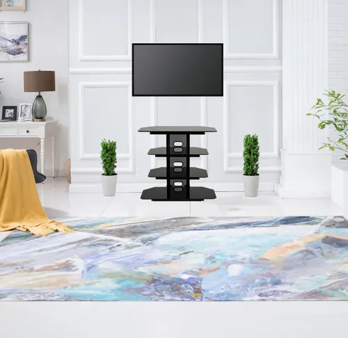 Vista 3 de TransDeco Soporte esquinero para audio y video, TV de 35", color negro