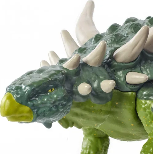 Vista 4 de Mattel Jurassic World - Figura de acción de dinosaurio de fuerza feroz, juguete de dinosaurio Sauropelta con articulaciones móviles, escultura