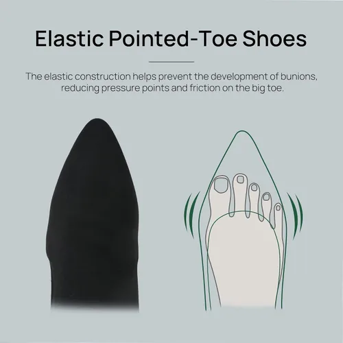 Vista 4 de Ortho+rest Tacones puntiagudos para mujer con paneles elásticos para pies sensibles y juanetes