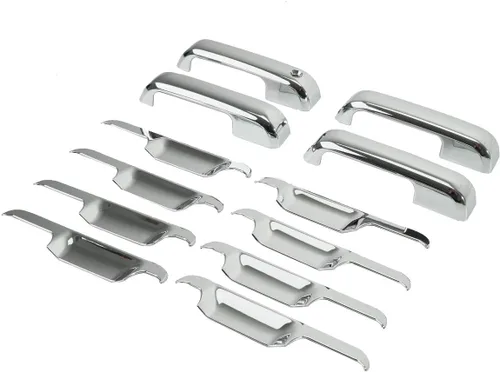 Vista 9 de AUCERAMIC Cubierta protectora cromada para manijas de puerta cromadas para Ford F150 2015-2020, tapas protectoras cromadas, 12 unidades, 4 puertas
