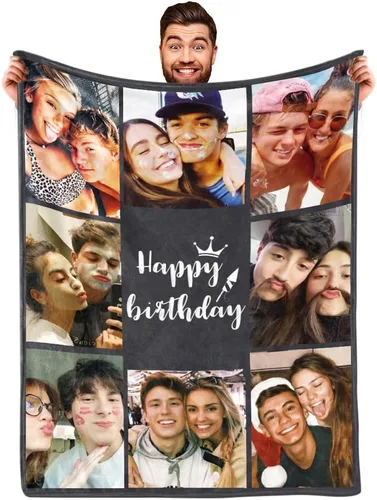 Vista 13 de DayOfShe envía al día siguiente, mantas personalizadas con fotos para regalos de novia, mantas personalizadas para esposa con imagen, manta