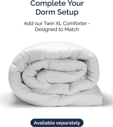 Vista 427 de Extra Deep Twin XL Sheet Set - 3 Piece College Dorm Room - White 01-Blanco