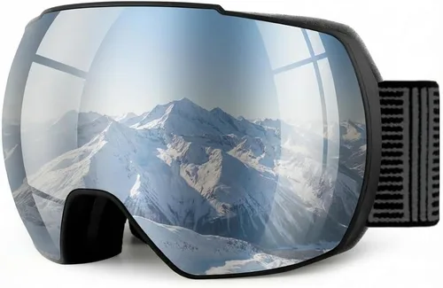 Vista 14 de OULAIQI Gafas de esquí de nieve, protección OTG UV400, anti niebla, esquí, patinaje, snowboard, gafas de snowboard para hombres, mujeres y jóvenes