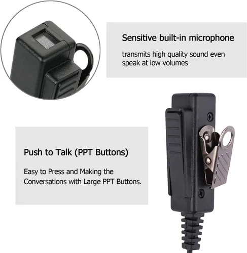 Vista 3 de Compatible con Baofeng UV-5R BF-F8HP UV-82 Radios Auricular Kenwood 2 Pin Radio bidireccional Walkie Walkie Walkie Kit de vigilancia Auriculares