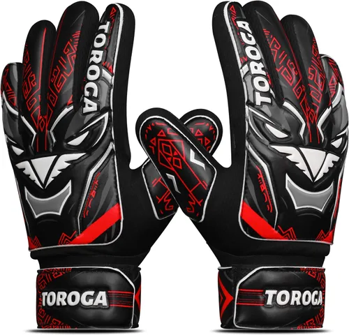 Vista 8 de Guantes de portero para niños y jóvenes, guantes de portero de fútbol, agarre de látex fuerte, soporte de muñeca doble y malla transpirable, guantes