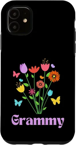 Vista 8 de iPhone 12/12 Pro Grammy Grandma Spring Flowers Pretty Tulips Butterfly Pink Case