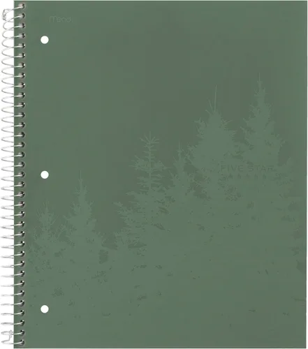 Vista 7 de Five Star Cuaderno de espiral + aplicación de estudio, paquete de 4, 1 materia, papel reciclado a rayas universitarias, 8-1/2 x 11 pulgadas, 100