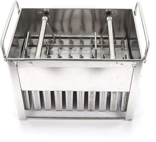 Vista 2 de 30 moldes de acero inoxidable para helados y paletas congeladas, soporte para palitos de helado + cepillo de limpieza