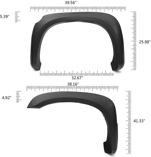 Vista 3 de PIT66 Guardabarros, compatibles con modelos Dodge Dakota Crew Cab 2005-2011 compatibles con Ram Dakota Crew Cab Pickup 2011 Smooth Matte Wheel