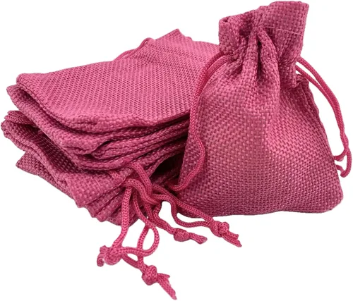 Vista 54 de Palmhomee Paquete de 20 bolsas de regalo de arpillera con cordón, bolsas de joyería de lino, bolsas de yute de boda para joyas y bolsas