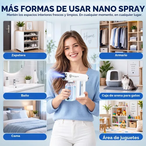Vista 12 de Nano Mist Spray, pistola de pulverización nano inalámbrica de mano Blanco Ártico