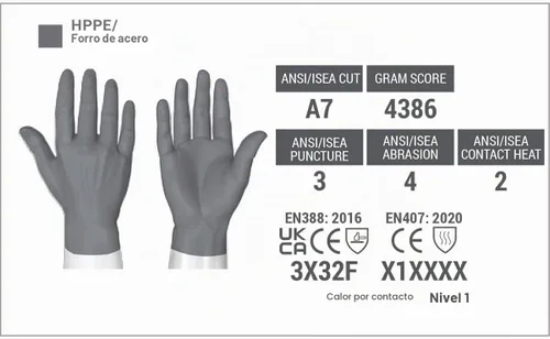 Vista 3 de HexArmor Traditional Style Leather Cut And Heat Resistant Work Gloves Chrome SLT ® Series 4066