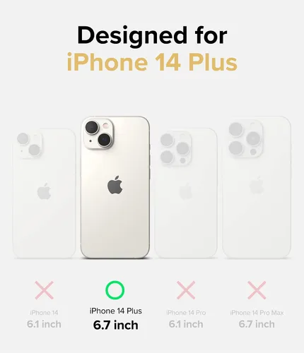 Vista 2 de Ringke Fusion Design - Funda compatible con iPhone 14 Plus de 6.7 pulgadas, parte trasera dura transparente con diseño de flores, a prueba