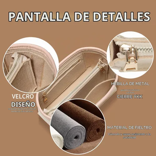 Vista 4 de Doxo Organizador de fieltro para bolso LV Speedy 20, Alma BB, Noe, Beige