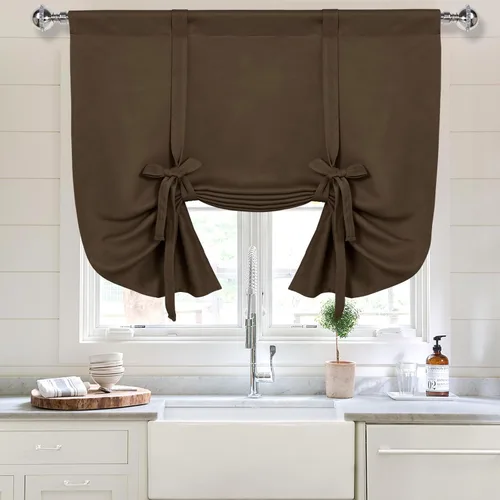Vista 37 de DWCN Cortinas Opacas - Persiana Enrollable con Lazos para Ventana, Aislamiento Térmico, Oscurecimiento de Habitación, Cortinas con Bolsillo