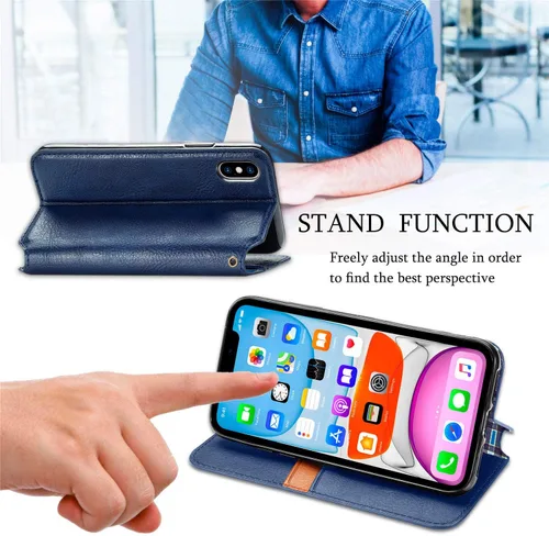 Vista 2 de Funda compatible con Xiaomi Poco X3 GT, compatible con Redmi Note 10 Pro (China) 5G con cierre magnético con soporte para tarjetas, color azul