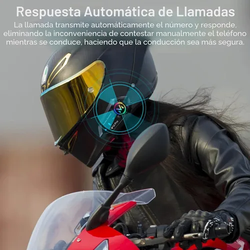 Vista 7 de Auriculares Bluetooth para casco de motocicleta, intercomunicador de 2 vías, 550 yardas, sonido HIFI, cancelación de ruido, compartir música, 1000