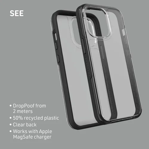 Vista 5 de LifeProof SEE SERIES - Estuche para iPhone 13 Pro (solamente) - color cristal negro