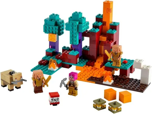 Vista 2 de LEGO Minecraft The Warped Forest 21168 - Juego creativo práctico de Minecraft Nether; divertido juguete de construcción de bosque deformado