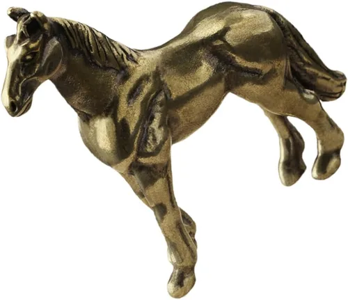 Vista 3 de Estatua china de Feng Shui de latón para decoración de caballos, escultura de caballo antigua para escultura de animales, coleccionables, decoración