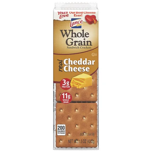 Vista 3 de Lance Whole Grain Cheddar Cheese Crackers - 3 Boxes of 8 Individual Packs by Lance