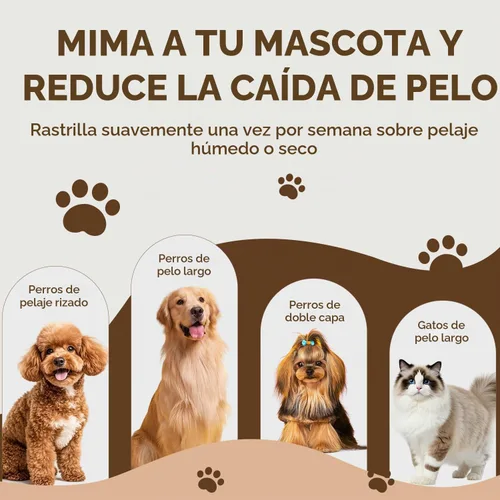 Vista 2 de Rastrillo de capa interior para perros, peine profesional para desenmascarar mascotas con mango de madera, cuchillas de acero inoxidable