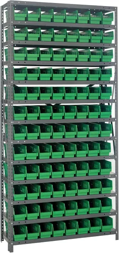 Vista 57 de Quantum QSBU-245BK Heavy Duty Shelving Unit with (7) Shelves and (24) QUS245 Black Bins for Garage Warehouse Storage Distribution 400 lb Load