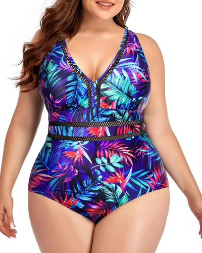 Vista 14 de Daci - Trajes de baño de una pieza para mujer talla extra grande, sexy con huecos, traje de baño con cuello en V Un negro