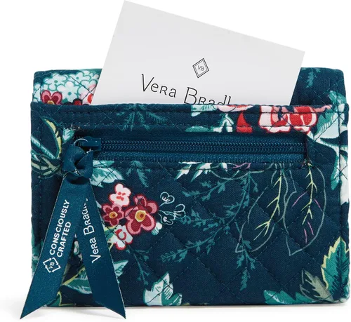 Vista 2 de Cartera compacta Riley de algodón para mujer con protección RFID