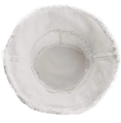 Vista 4 de Sombrero de playa para mujer de ala ancha lavada, sombrero plegable con protección solar UPF 50+ Beige