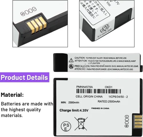 Vista 4 de 2 baterías recargables de iones de litio de 3.7 V 2500 mAh PMNN4578A BT110 para radios DTR600 DTR700 DTR720 compatible con parte no PMNN4578