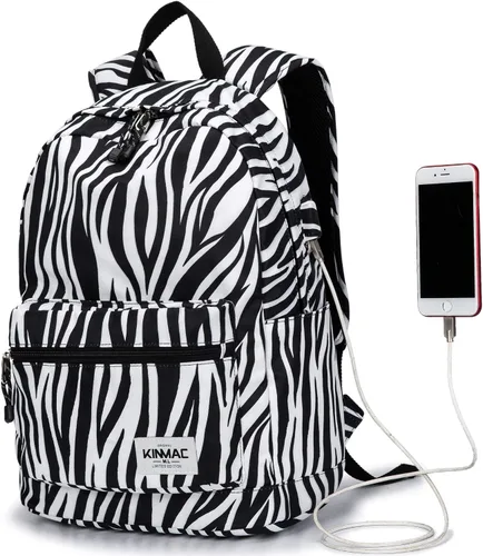 Vista 14 de Kinmac Mochila resistente al agua para laptop con puerto de carga USB para laptop de hasta 15.6 pulgadas (bordado)