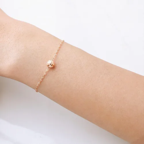 Vista 2 de CHOW SANG SANG Pulsera de cuentas de oro rosa de 18 quilates para mujer 92530B