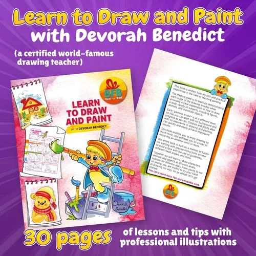 Vista 3 de BFB - Juego de pintura para niños con folleto de aprender a dibujar, 32 piezas de suministros de pintura, kit de pintura para niños, kit de pintura