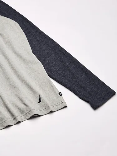Vista 3 de Nautica Camiseta de dormir suave de manga larga con cuello redondo para hombre