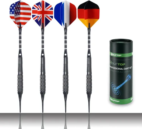 Vista 2 de 12 Pack Soft Tip Darts - Plastic Tip Darts 18 Grams with 100 Extra Dart Tips, Dart Flight Protector, Aluminum Shafts and Rubber O-Rings