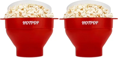 Vista 24 de El Hotpop Original - Palomitero para microondas, Popcorn, contenedor de silicona para hacer palomitas de maíz, cuenco plegable sin BPA y apto
