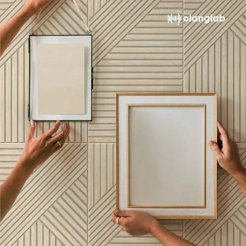 Vista 9 de Olanglab Paquete de 6 paneles de pared autoadhesivos, 23.6 x 11.8 pulgadas por panel, paneles de pared acústicos, arte de pared que absorben