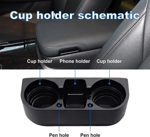Vista 3 de Augeny Organizador de Asiento de Coche, Caja de Almacenamiento Multifuncional Portátil para Consola Central, Organizador de Espacio de Asiento