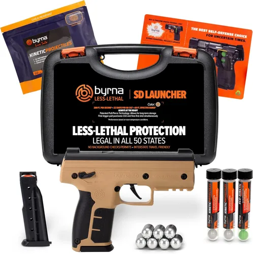Vista 11 de Byrna SD [Autodefensa] Kinetic Launcher Ultimate Bundle - Lanzador de proyectiles cinético no letal, defensa del hogar y personal Orgullosamente