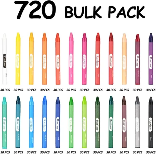 Vista 9 de Rarlan Crayones a granel, 30 paquetes de crayones con 24 colores surtidos