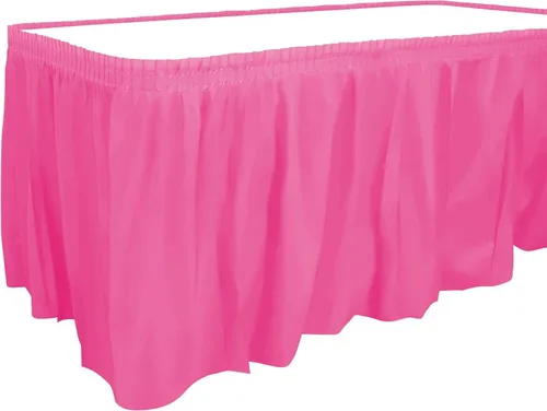 Vista 10 de Party Dimensions - Falda de mesa de plástico de 29 pulgadas por 14 pies - Blanca - Juego de 36