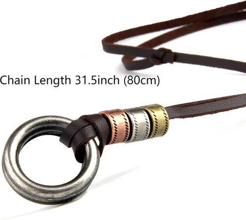 Vista 3 de Collar de soporte de gafas O Ring ajustable correa de cuero collar