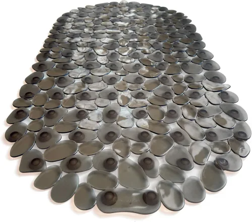 Vista 20 de Alfombra antideslizante para bañera y ducha "Pebbles" de 27 x 14 pulgadas, ovalada, no tóxica, segura, limpia, lavable a máquina, agarre y drenaje